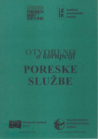 naslovna strana publikacije "otvoreno o korupciji: poreske sluzbe"