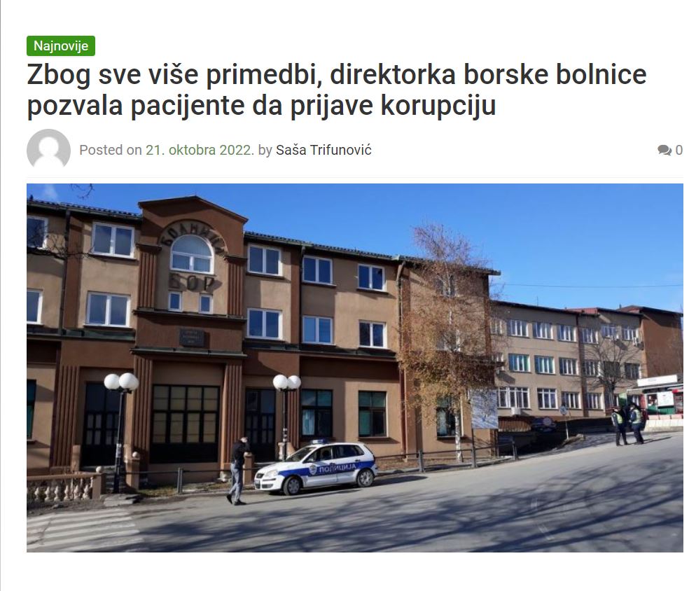 bor bolnica korupcija