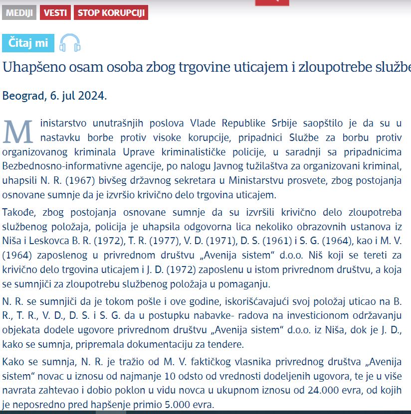 hapšenje JN