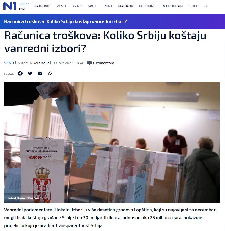 n1 ts troškovi izbora