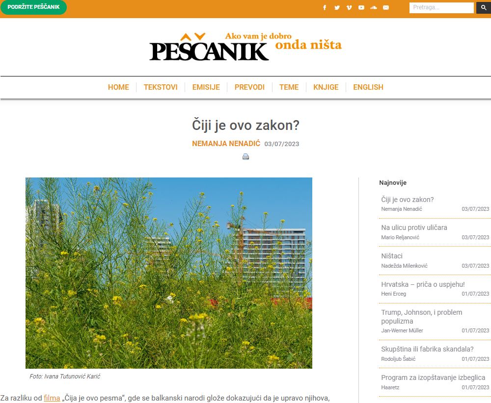 pescanik nn ciji je zakon