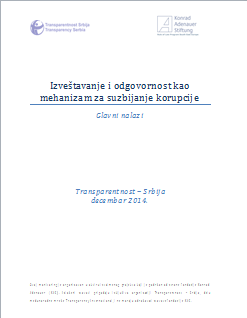 Izveštavanje i odgovornost kao mehanizam za suzbijanje korupcije dec 2014