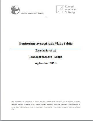 Monitoring javnosti rada Vlade Srbije septembar 2013