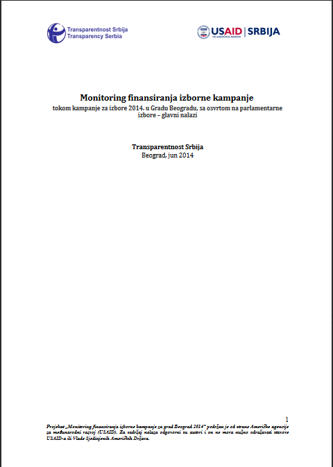 Nalazi monitoringa izborne kampanje 2014 grad Beograd sa osvrtom  na parlamentarne izboore