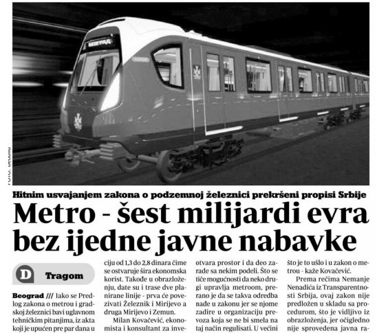 danas metro bez jn